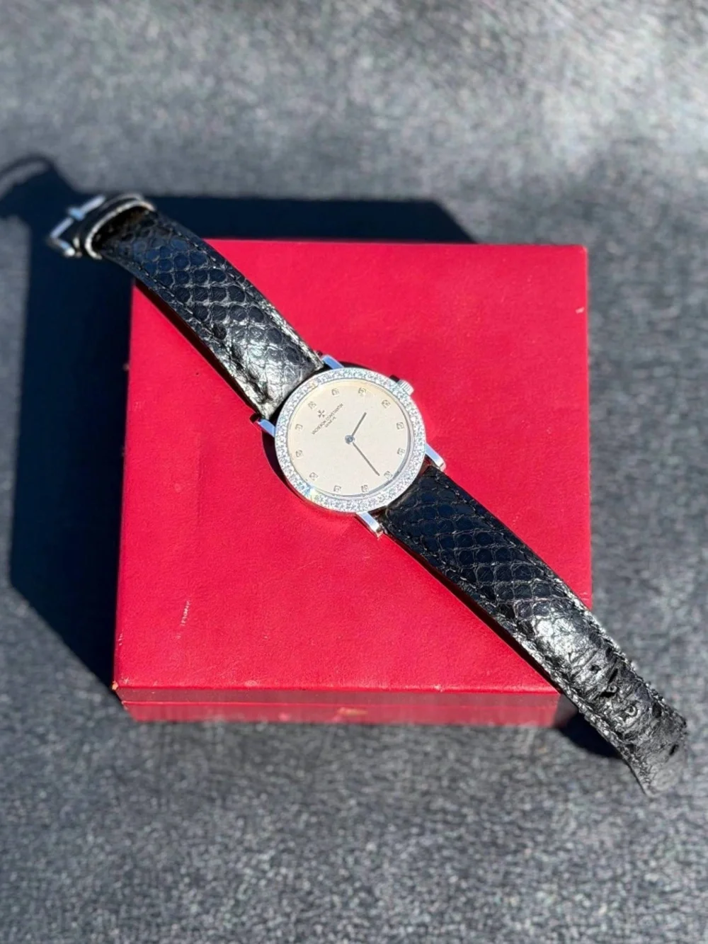 Vintage Vacheron Constantin Geneve  31540 18K White Gold Factory Diamond Watch